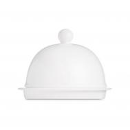 Масленка  с крышкой, фарфор, Белый декор 9,5 см Narumi