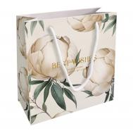 Пакет подарочный  Peony айвори 20х20 см Be Smart