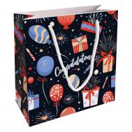 Пакет подарочный  Bang синий 20х20 см Be Smart