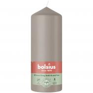 Свеча столбик  светло-серый 15х5,8 см Bolsius