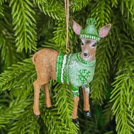 Игрушка ёлочная  олень в свитере 9 см в ассортименте Kurt S. Adler