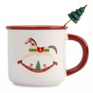 Кружка с ложкой  елка/лошадка 470 мл Anna Lafarg