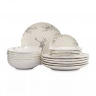 Сервиз обеденный  олень и шишки 6 персон 18 предметов Anna Lafarg