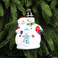 Украшение  рождественское, семья снеговиков 12 см Царь Елка