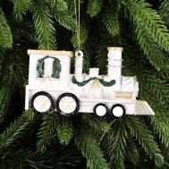 Украшение  рождественское, паровоз белый, 12 см Царь Елка