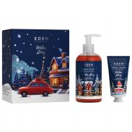 Подарочный набор  winter story blue №2 Клюква и апельсин (крем для рук 50 мл + жидкое мыло 245 мл ) Eden