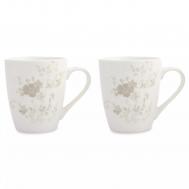 Набор кружек  Florence Цветы и листья, 2 шт 350 мл, фарфор, белый, ANLAF-MB2810-MUG2 Anna Lafarg