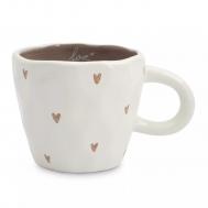 Кружка  Empathy «Сердца», 400 мл, керамика, молочный, коричневый, ANLAF-27 Anna Lafarg