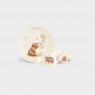 Набор посуды детский  мишка и зайчик 3 предмета Anna Lafarg