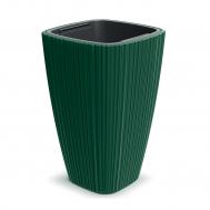 Кашпо квадратное  Oro 29х29 h45 см зеленый с вкладышем Prosperplast