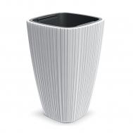 Кашпо квадратное  Oro 29х29 h45 см белый с вкладышем Prosperplast