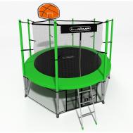 Батут  Classic Basket 8FT 244 см с нижней сетью и лестницей зеленый i-JUMP