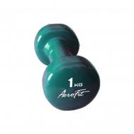 Гантель в виниловой оболочке 1 кг  AFVD1 зеленый Aerofit