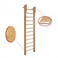 Шведская стенка 260х80см, бок. 110x35мм с турником (массив.сосна), перекладина 35мм Dinamika