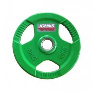 Диск обрезиненный 10кг  91010 -10С зеленый Johns