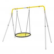 Качели двойные  + Качели ГНЕЗДО-СЕТКА 100см R.103.28.04 серый\жёлтый Romana