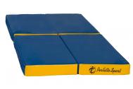 Мат № 11  100х100х10см складной 4 сложения синий-желтый Perfetto Sport