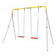 Качели двойные  + ФАНЕРНЫЕ качели R.103.28.04 серый\жёлтый Romana