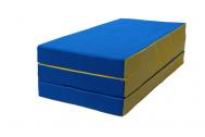 Мат складной № 4  100х150х10см синий-желтый КМС