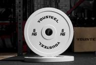 Диск 5кг каучуковый для штанги  Белый YouSteel