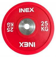 Олимпийский диск в уретане 25кг  PU Bumper Plate TF-P2100-25 красный\белый Inex