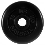 Диск обрезиненный d51мм  MB-PltB51-10 10кг черный MB Barbell