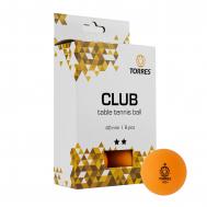 Мяч для настольного тенниса  Club2*, 6 шт TT21013 оранжевый TORRES