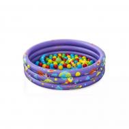 Детский надувной бассейн 102х25см, 101л, от 2 лет  Галактика, с мячами и игрушками 52466 Bestway