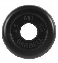 Диск обрезиненный d51мм  MB-PltB51-2,5 2,5кг черный MB Barbell