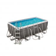 Каркасный бассейн прямоугольный 412х201х122см  Power Steel 56722 Ротанг Bestway