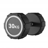 Гантель фиксированная полиуретановая 30кг  74032-30 чёрный Johns