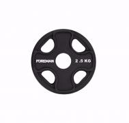 Диск олимпийский обрезиненный  PRR, 2,5 кг PRR-2.5KG Черный Foreman