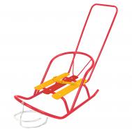 Санки кукольные с толкателем  СКУ2/АЛ алый Ника