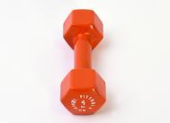 Гантель в виниловой оболочке 4 кг  FT-VWB-4 оранжевый Original Fit.Tools