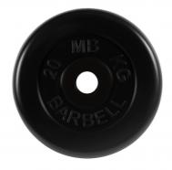Диск обрезиненный d51мм  MB-PltB51 20кг черный MB Barbell