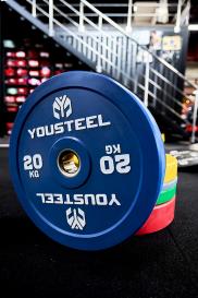 Диск 20кг  EVO Bumper Plate синий YouSteel