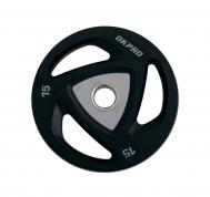 Диск олимпийский полиуретановый 15 кг  OK2037A-1500-G серый лого OKPRO