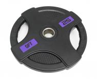 Диск олимпийский обрезиненный с двумя хватами 25 кг  FT-2HGP-25 черный Original Fit.Tools