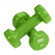 Гантели для аэробики виниловые 3кг, пара  BG-FA-VD3 зеленый Bronze Gym