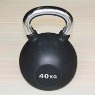 Гиря обрезиненная 40 кг  HK109-40 с хромированной ручкой Hercules