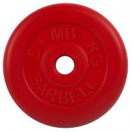 Диск обрезиненный d26мм MB Barbell MB-PltC26-5 5 кг красный MB Barbell
