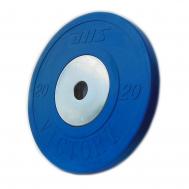 Диск тренировочный обрезиненный 20 кг  VICTORY синий DHS