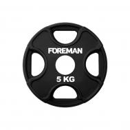 Диск олимпийский обрезиненный  PRR, 5 кг PRR-5KG Черный Foreman