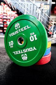 Диск 10кг  EVO Bumper Plate зеленый YouSteel