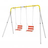Качели двойные  + ЦЕПНЫЕ качели R.103.28.04 серый\жёлтый Romana