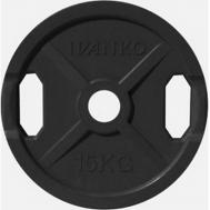 Диск обрезиненный 15 кг  DR71022 - 15B черный Johns