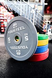Диск 5кг  EVO Bumper Plate серый YouSteel