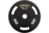 Диск олимпийский полиуретановый 3-х хватовый 25кг  Digger HD51C3A-25 Hasttings