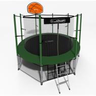 Батут  Classic Basket 10FT 306 см с нижней сетью и лестницей зеленый i-JUMP