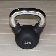 Гиря обрезиненная 4 кг  HK109-4 с хромированной ручкой Hercules